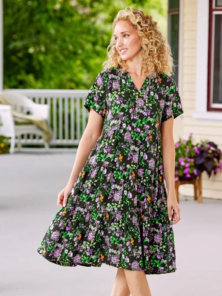 Ella Simone Tiered Floral Dress
