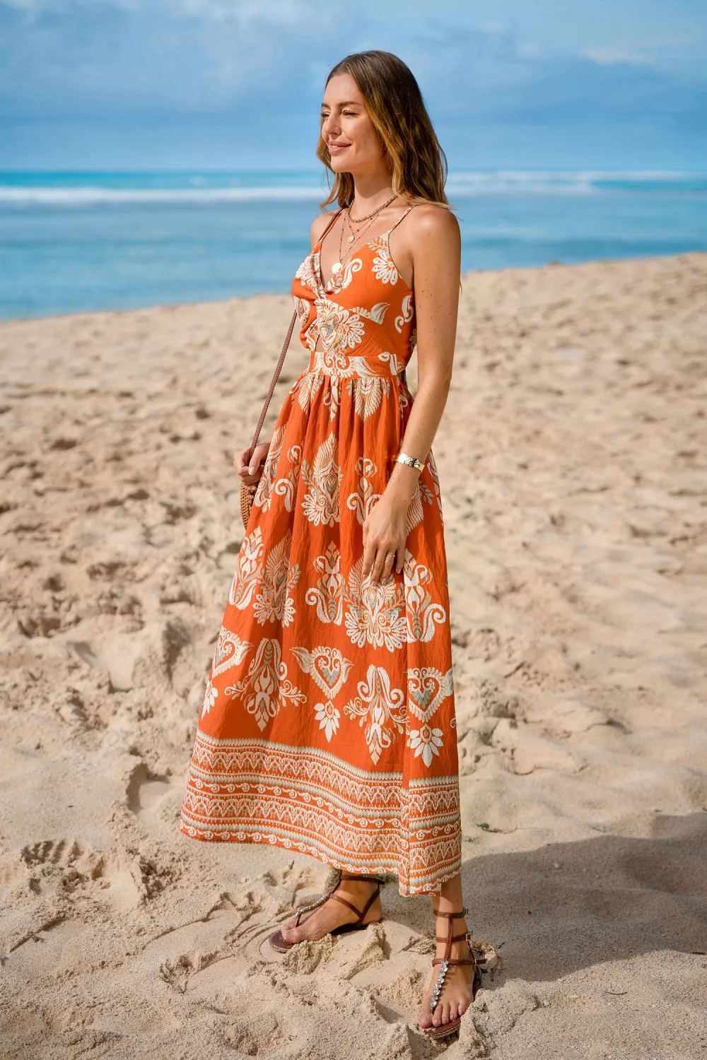 Evening Sun Ornate Midi Dress