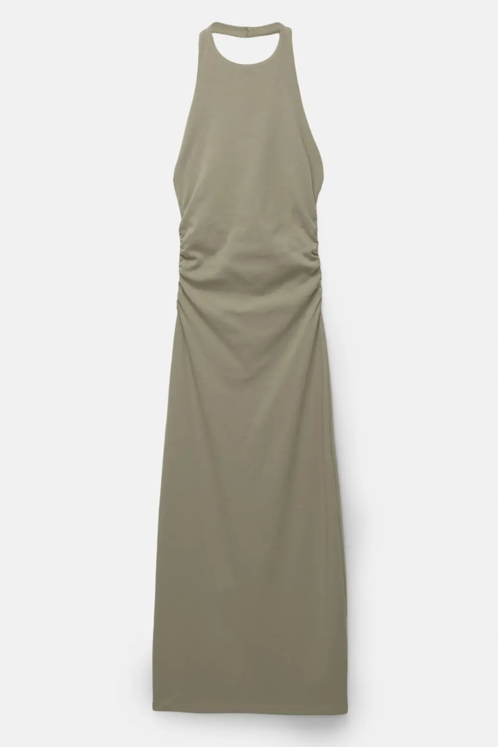Vestido midi halter frunces