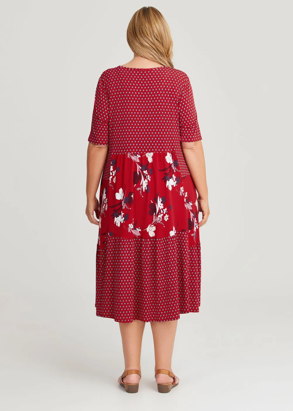 Floral & Spot Tier Dress