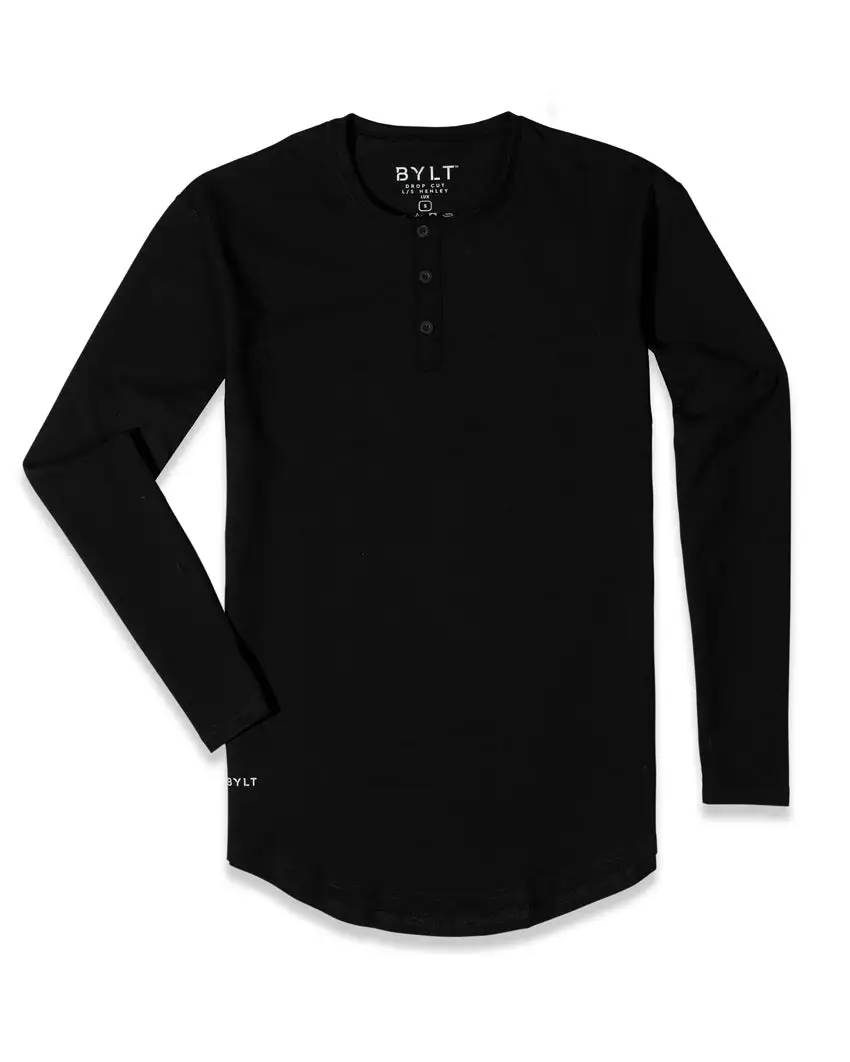 Henley Drop-Cut Long Sleeve: Lux