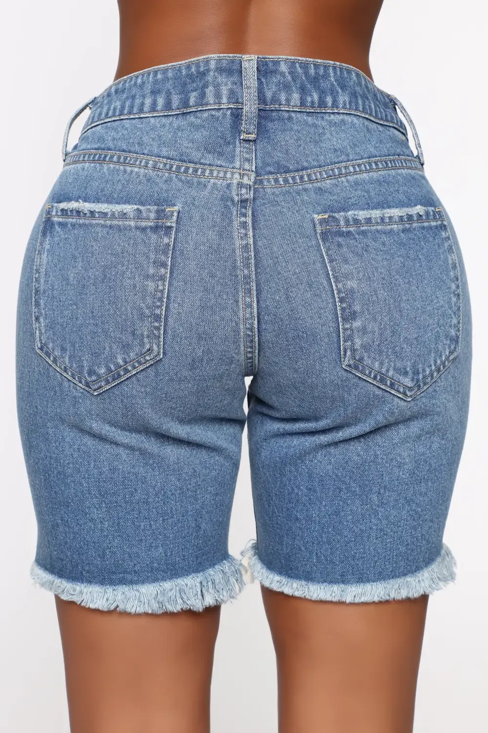 This Time Around Bermuda Shorts - Medium Blue Wash