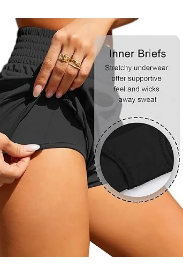 Plus Size Black High Waist Women Shorts