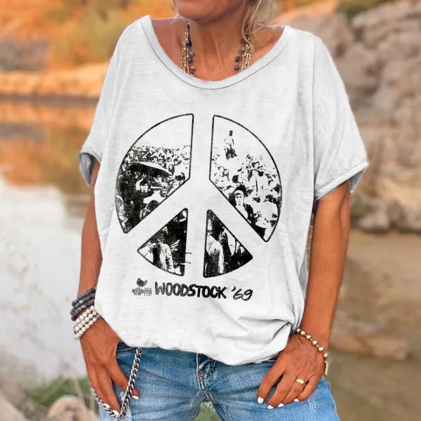 Woodstock Printed Hippie T-shirt