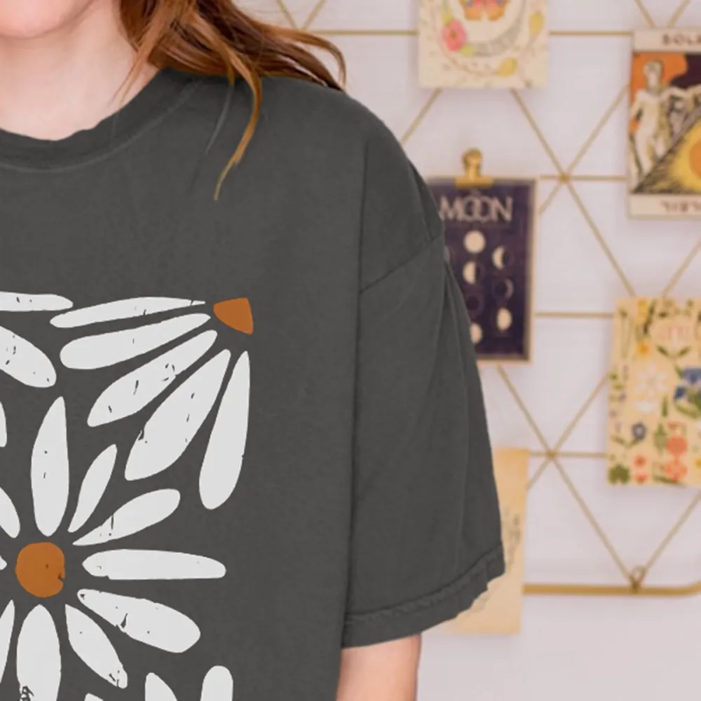 Round Neck Bohemian Print Women's Short Sleeve T-Shirt