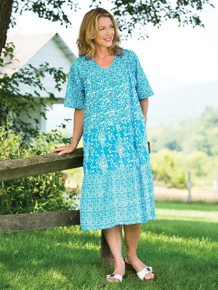 Flutter Sleeve Tiered Muumuu With Pockets
