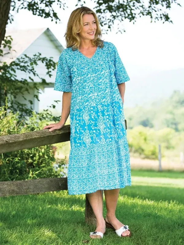 Flutter Sleeve Tiered Muumuu With Pockets
