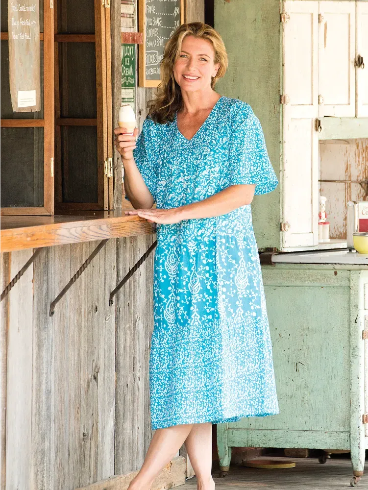 Flutter Sleeve Tiered Muumuu With Pockets