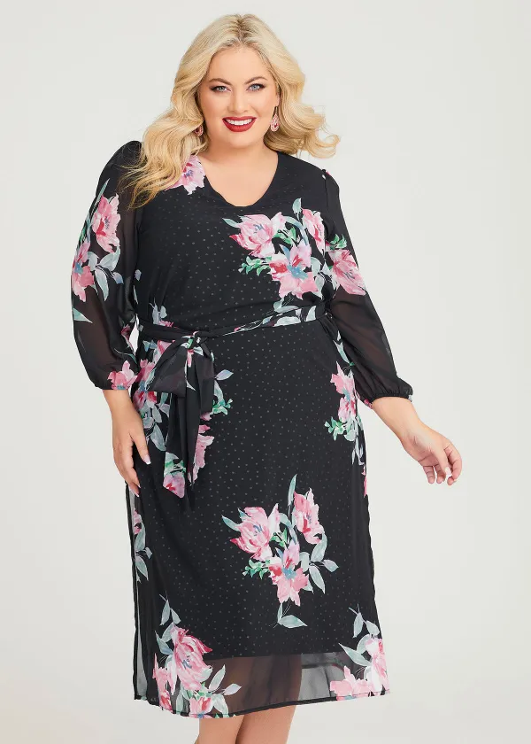 Bloom Spot Chiffon Dress