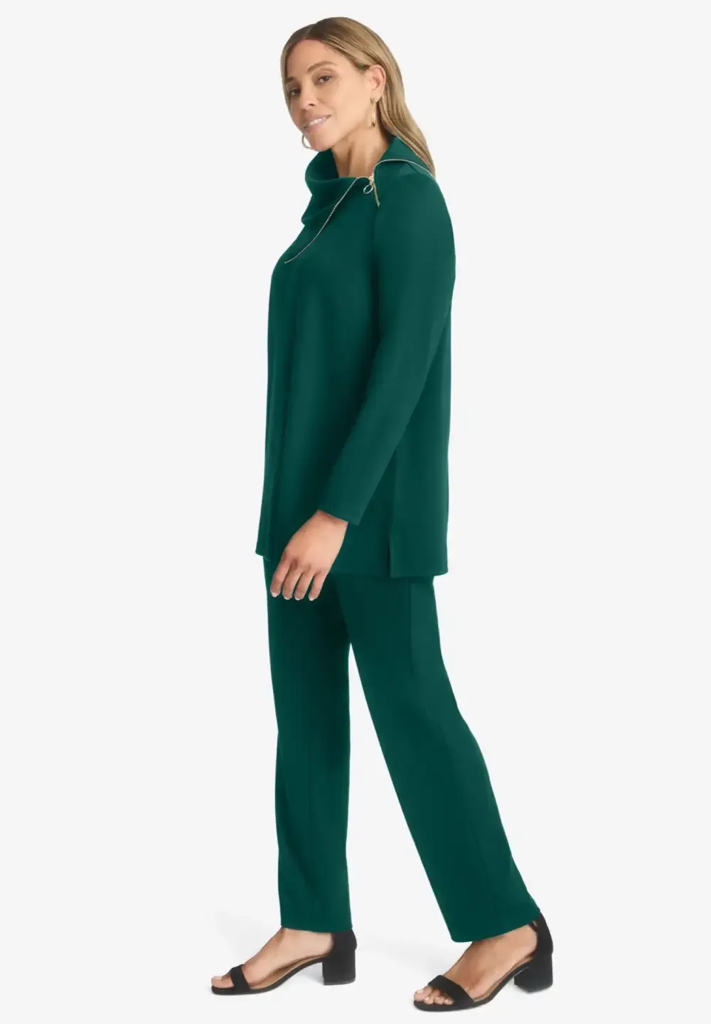 Ponte Split Neck 2-Piece Set