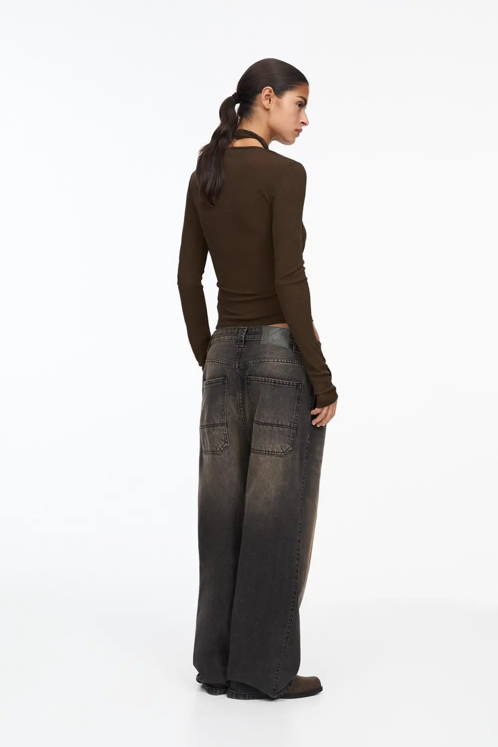 Crossover neckline T-shirt