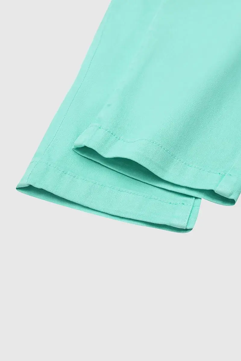 Solid Stretchy Button Fly High Waist Capri Jeans