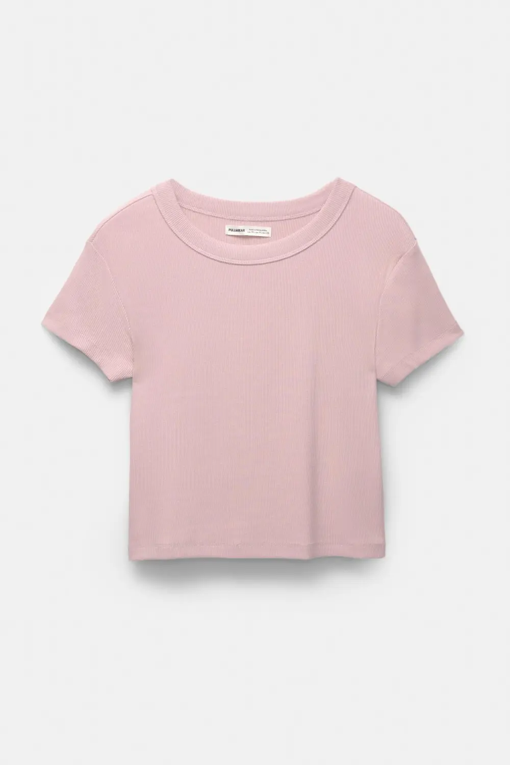 Camiseta cropped canalé