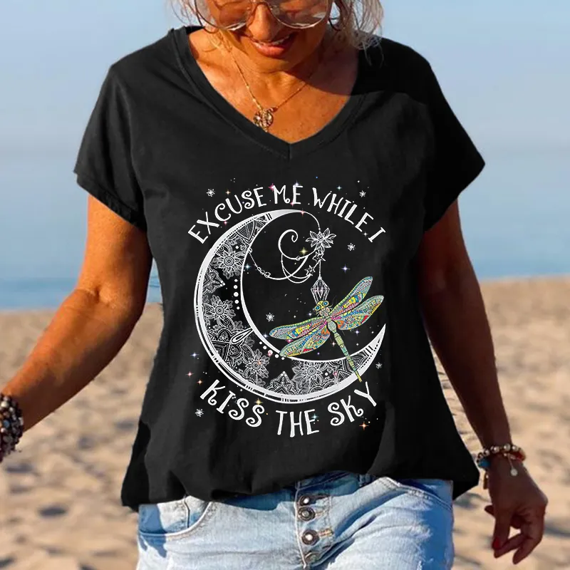 Excuse Me While I Kiss The Sky Dragonfly Tees