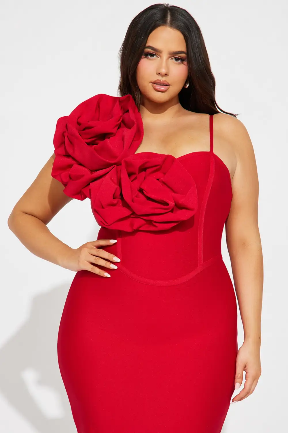 Mary Bandage Midi Dress - Red