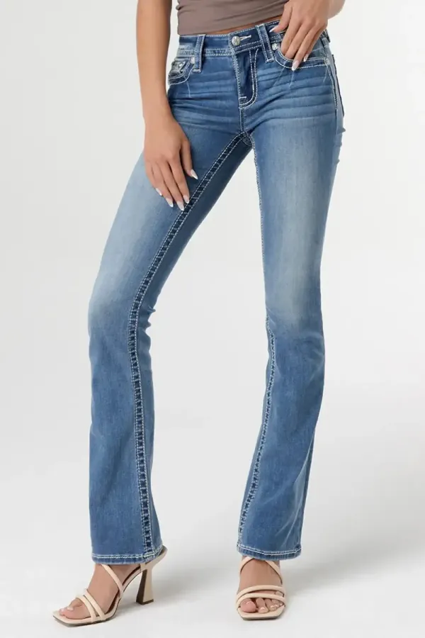Sequin Fleur Bootcut Jeans