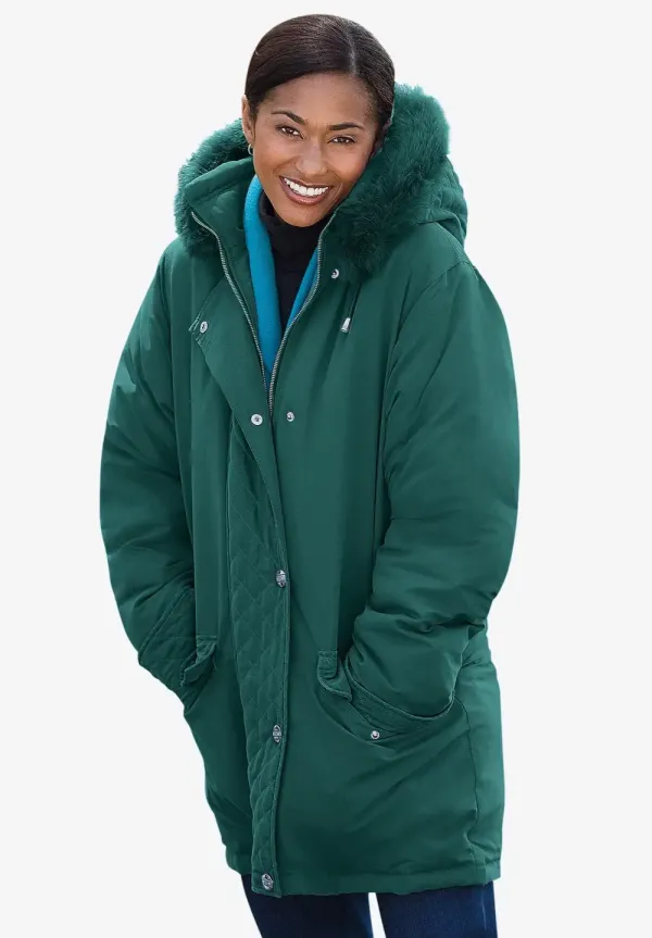 Faux Fur Down Parka Coat