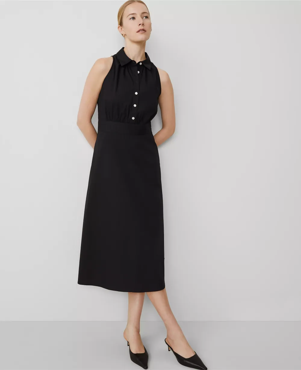 Sleeveless Flare Shirtdress