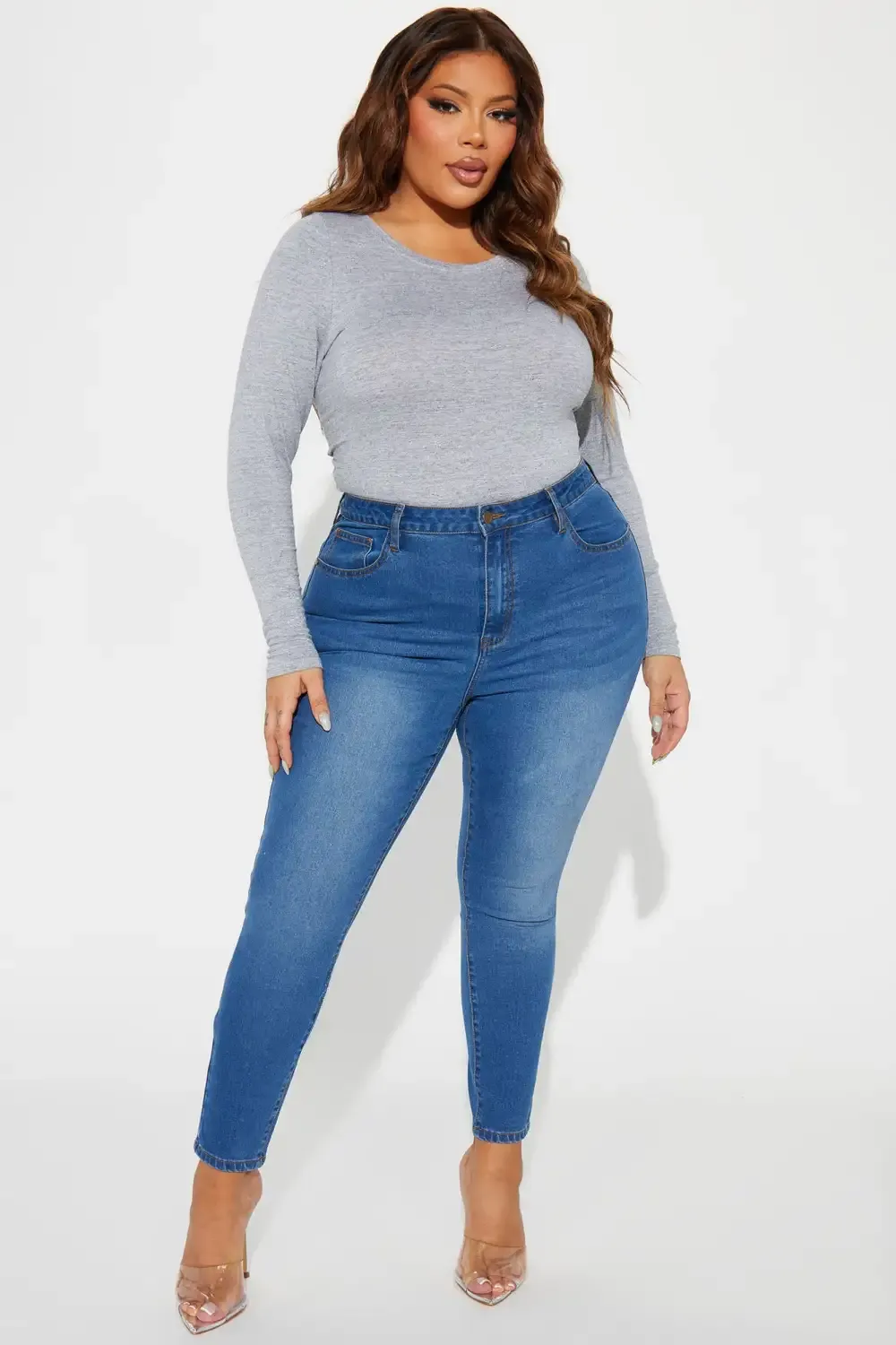 Brianna Basic Stretch Skinny Jeans - Medium Wash