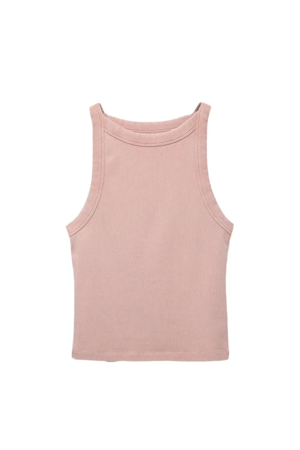 Halter neck tank top with trims