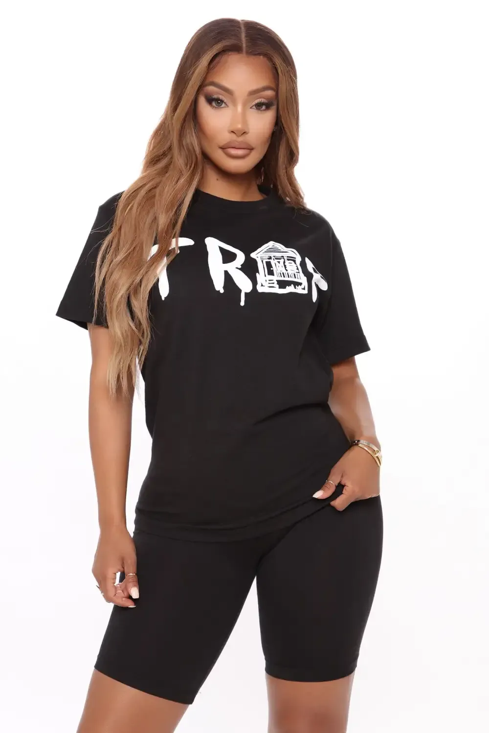 Trap House Short Sleeve Top - Black