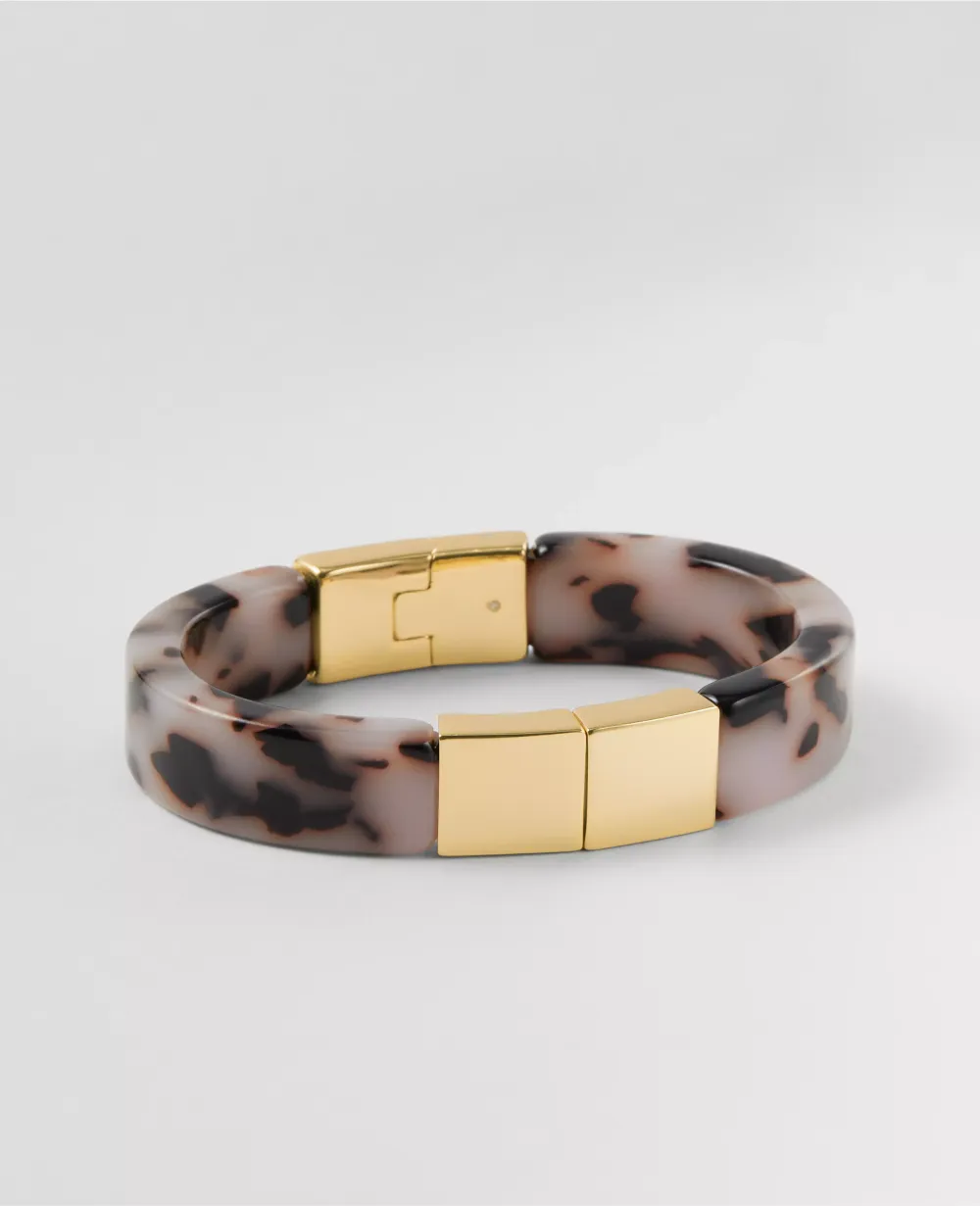 Metal Stone Hinge Cuff Bracelet