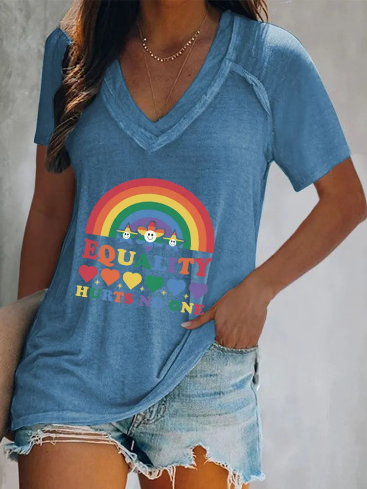 Women'S Equality Hurts No One V-Neck Short-Sleeved T-Shirt