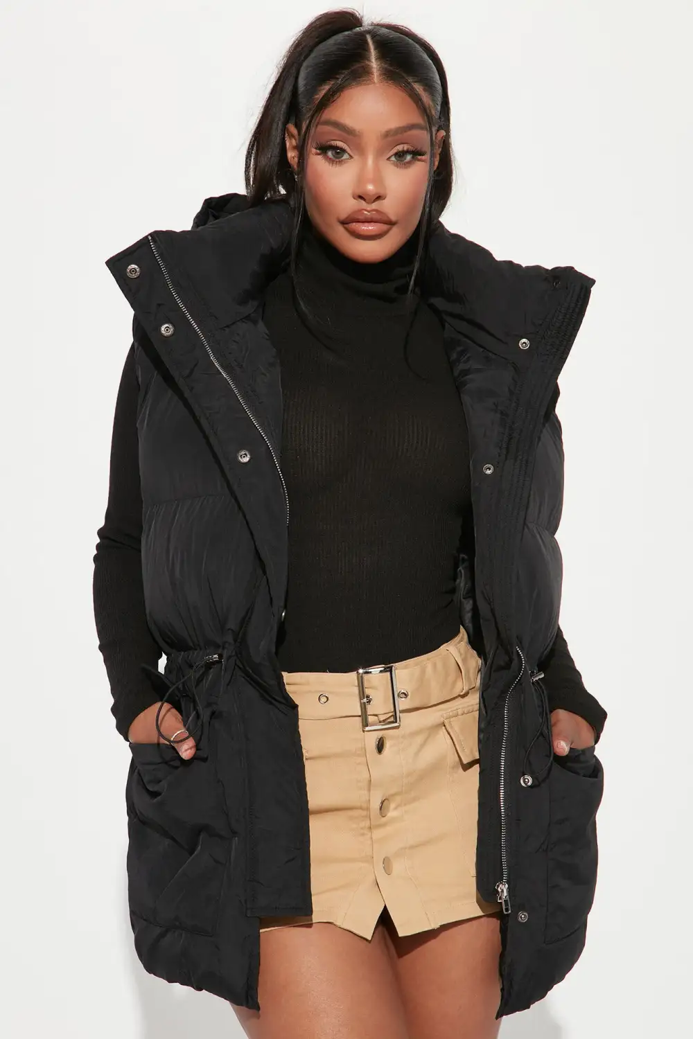 Between Us Puffer Vest - Black