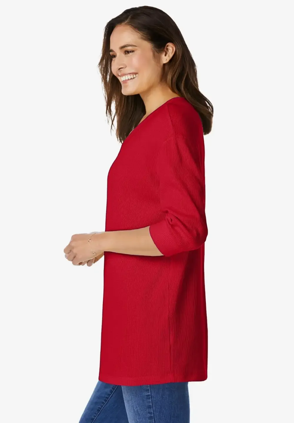 Three-Quarter Sleeve Thermal Sweatshirt