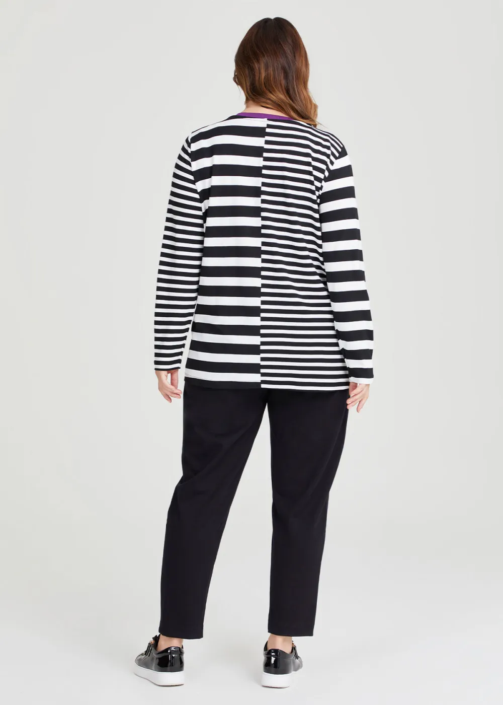 Bamboo Ponte Spliced Stripe Top