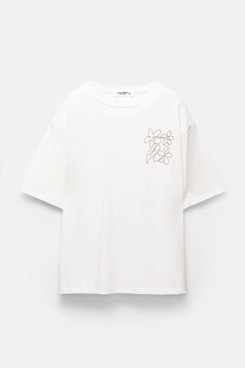 Camiseta flores bordadas