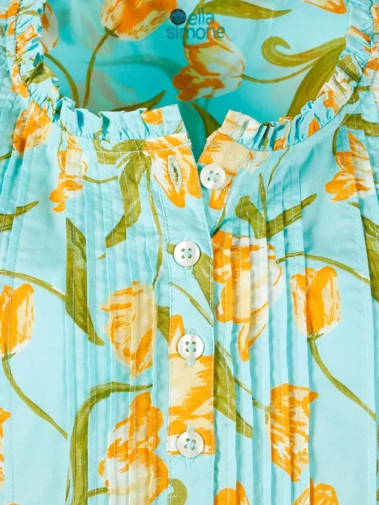 Ella Simone Dutch Tulips Floral Cotton Nightgown