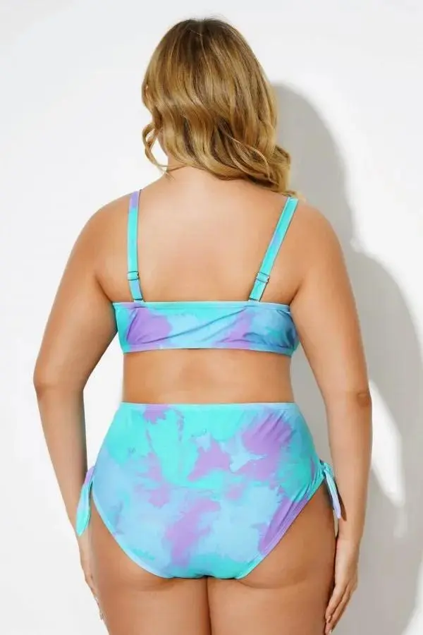 Tie Dye Sexy Underwire Bikini Set for Women