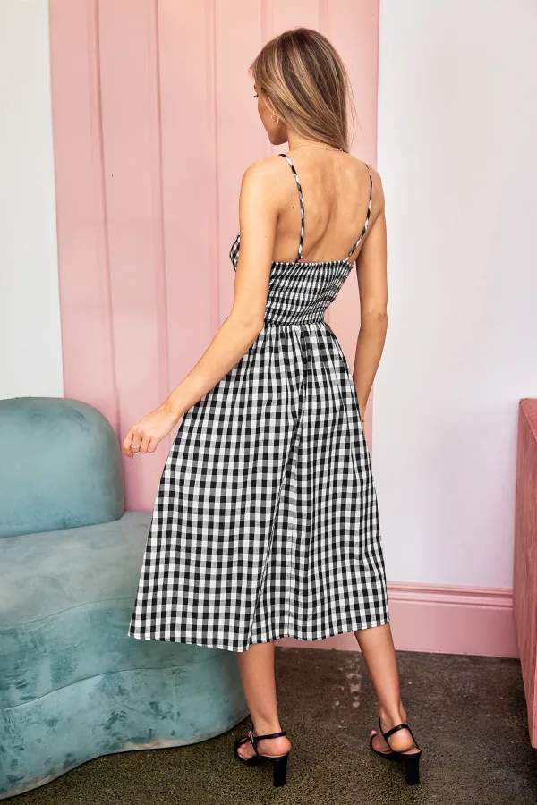 Picnic Date Gingham Midi Dress