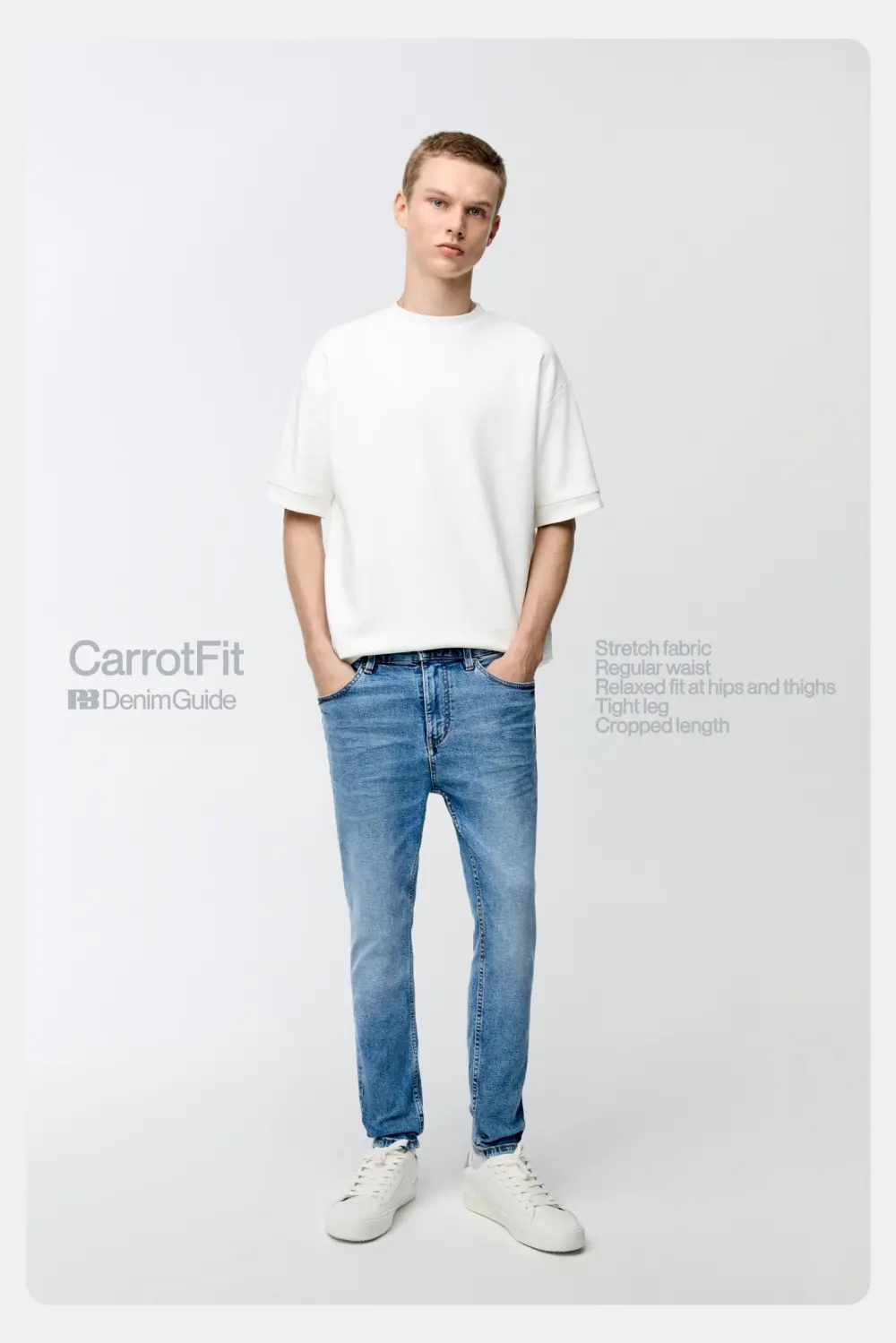 Washed carrot-fit jeans