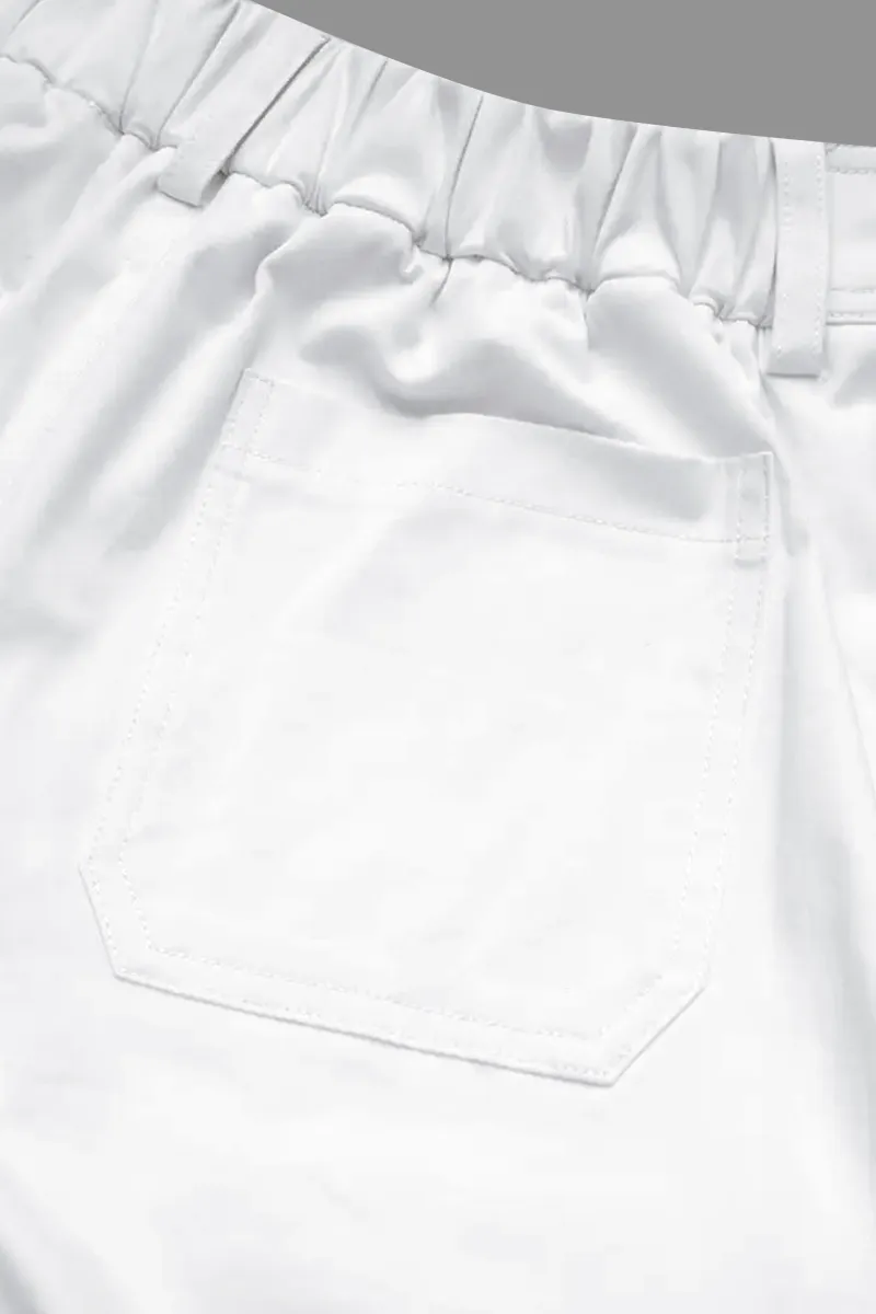 Solid Multi Pocket Mid Rise Bermuda Cargo Shorts