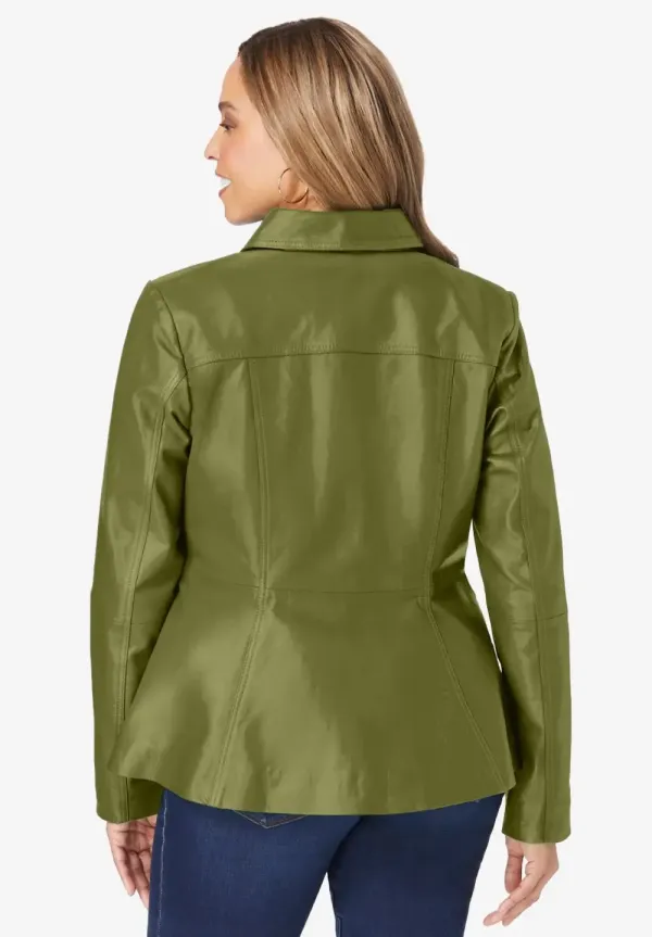 Leather Peplum Jacket