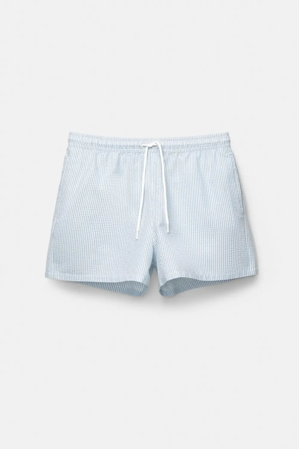 Striped seersucker swimming trunks
