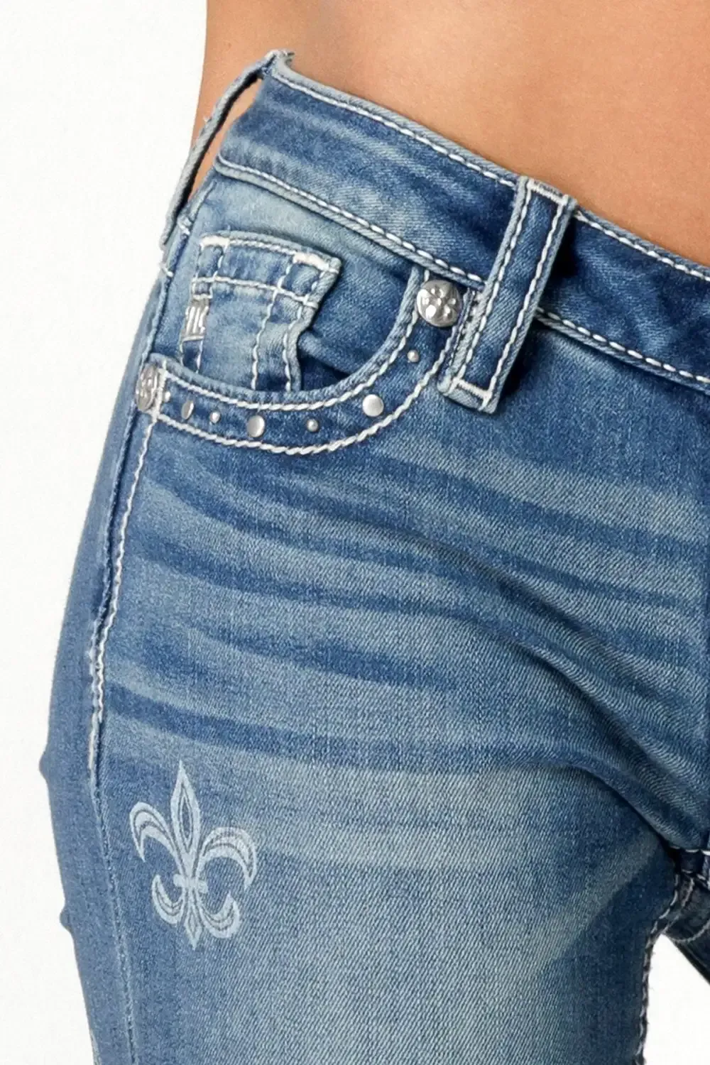 Scattered Fleur Slim Bootcut Jeans