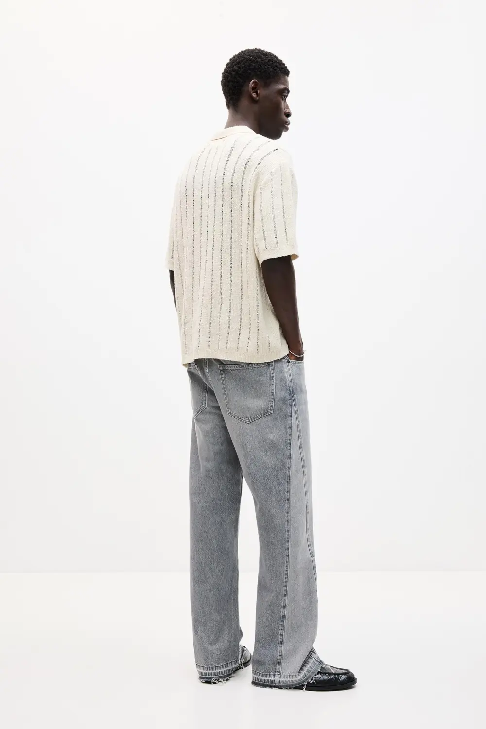 Short sleeve knit polo shirt