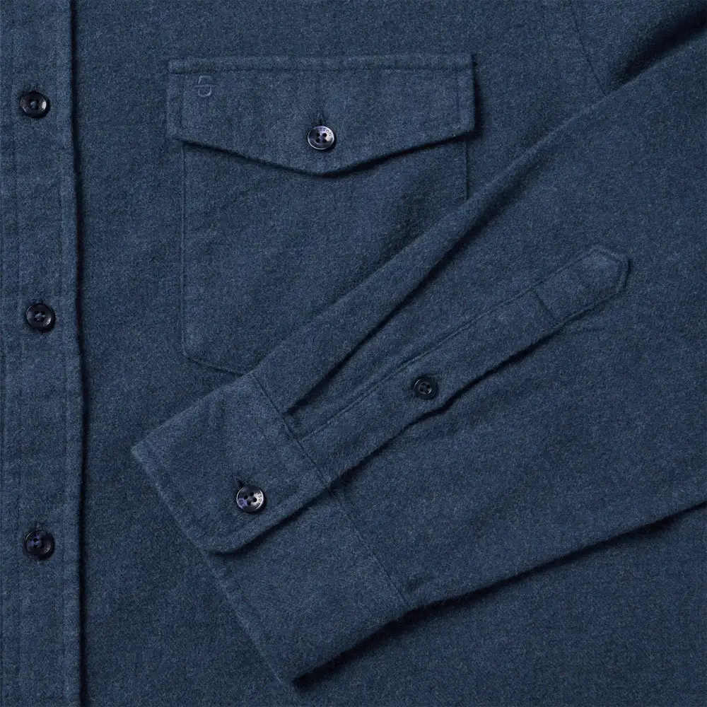 Heathered Flannel Button-Down Shirt