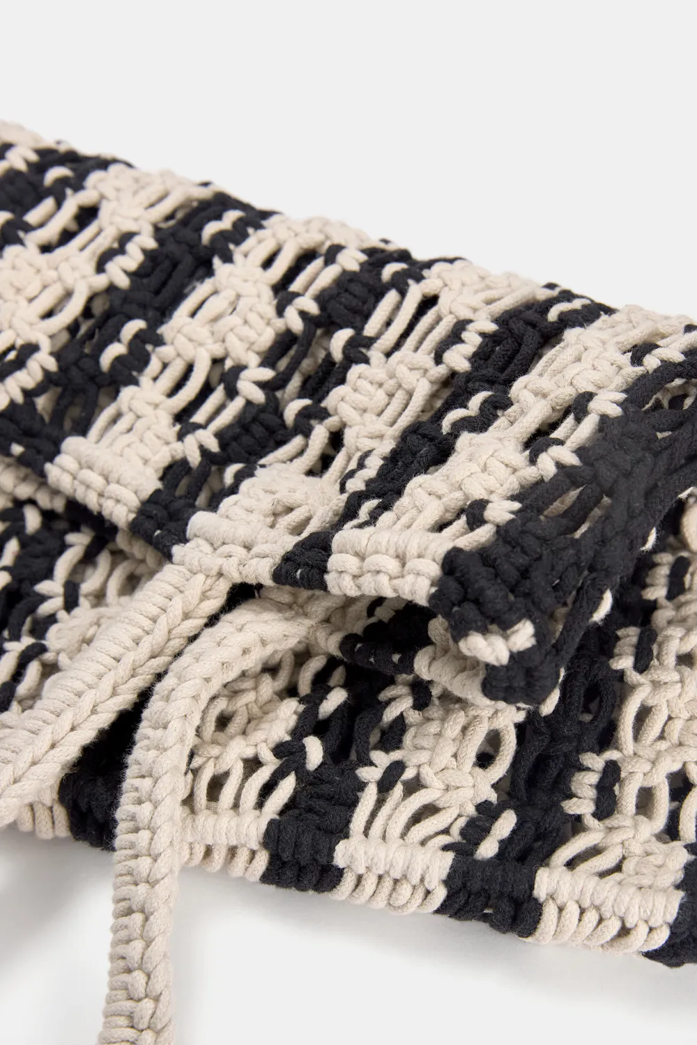 Bolso shopper rayas macramé