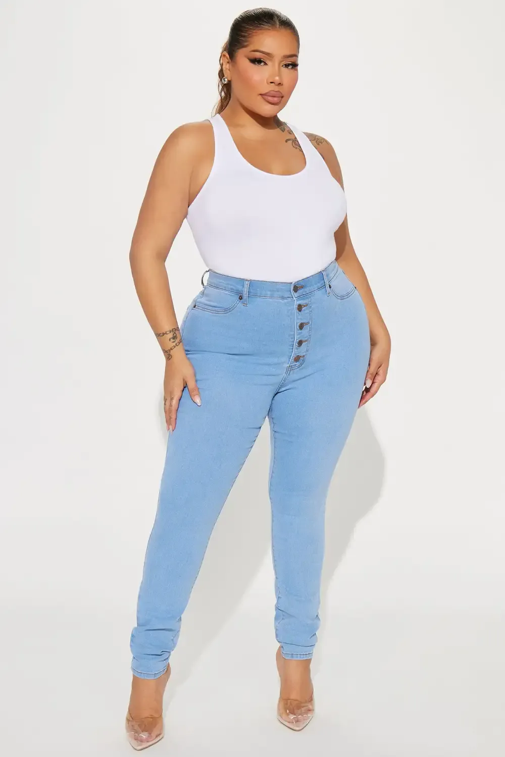 Show It Off Stretch Skinny Jean - Light Wash