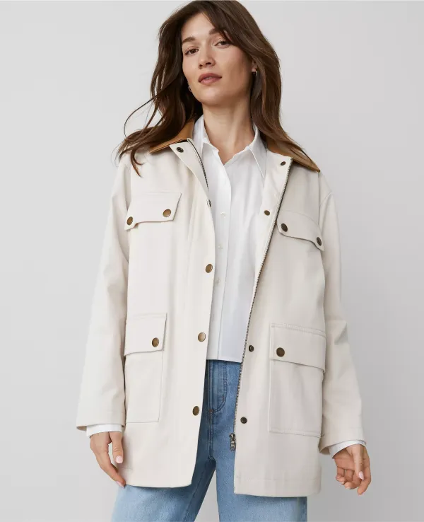 Weekend Collection Faux Leather Collared Jacket