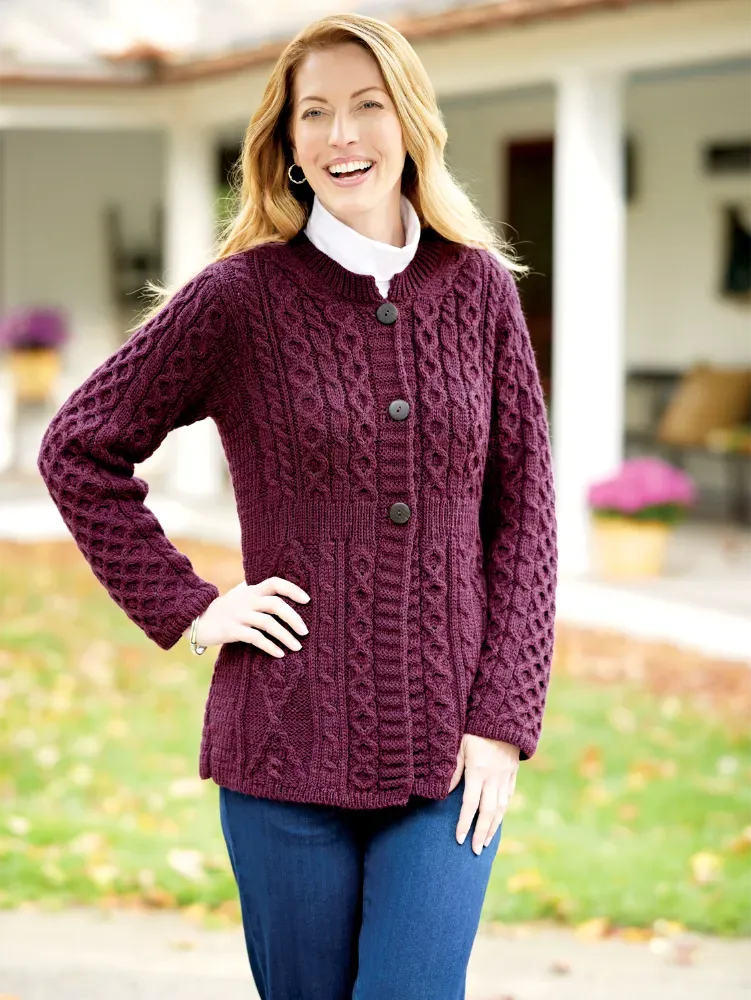 Women's Irish Wool A-Line Cardigan