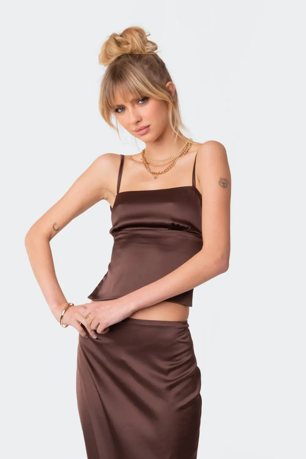 Satin Open Back Top