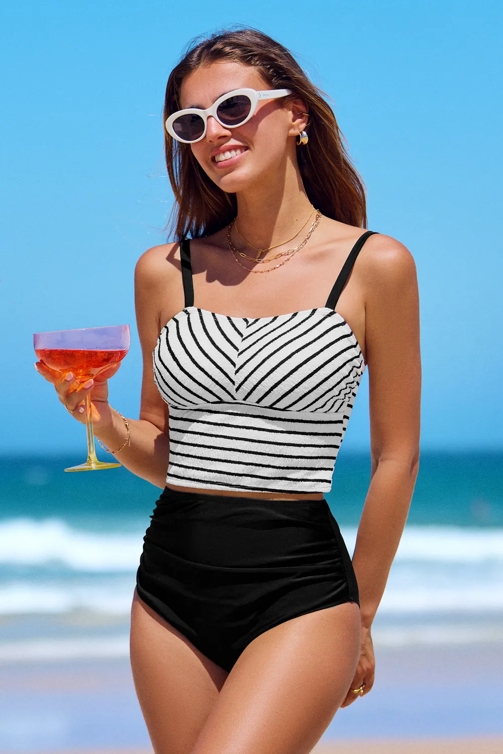 Harbor View Striped Tankini Set