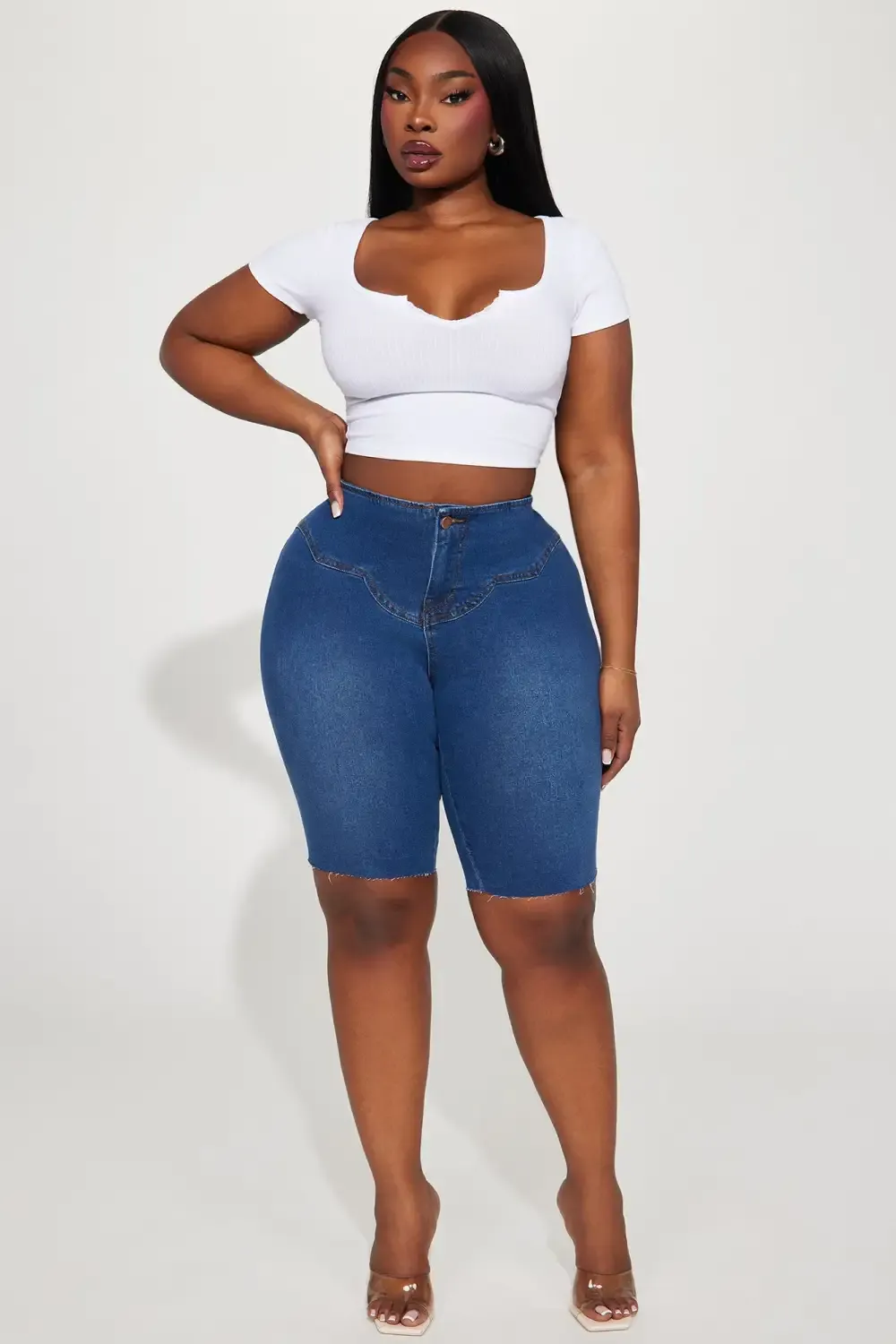 Lenox Stretch Denim Bermuda Shorts - Dark Wash