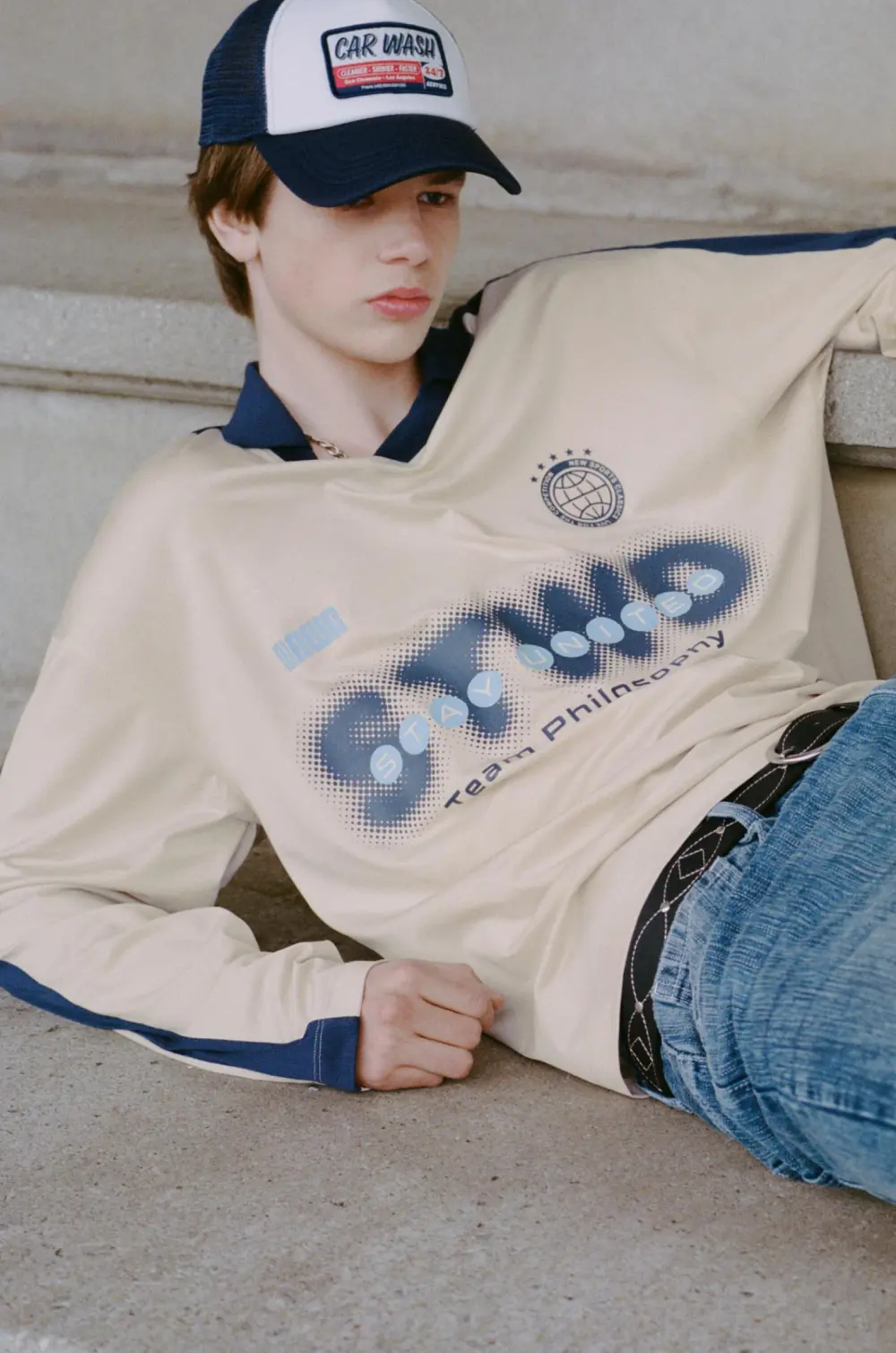 STWD polo collar T-shirt