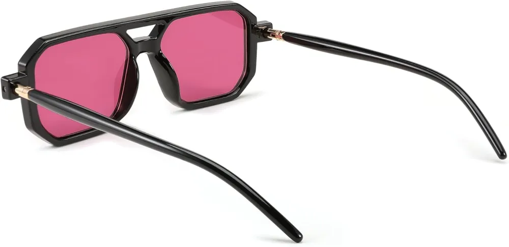 FEISEDY Vintage Square 70s Flat Aviator Sunglasses Women Men Classic Retro Stylish Frame UV400 Sunglasses B2622